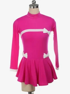 Skating Dress Rose Korean Velvet Dance Costumes