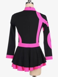 Skating Dress Rose Korean Velvet Stripes Dance Costumes