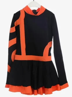 Skating Dress Rose Korean Velvet Stripes Dance Costumes