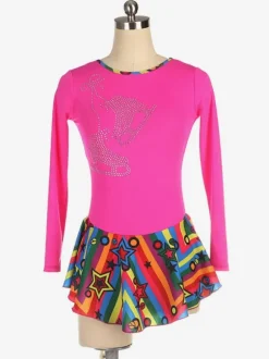 Skating Dress Rose Polyester Dance Costumes