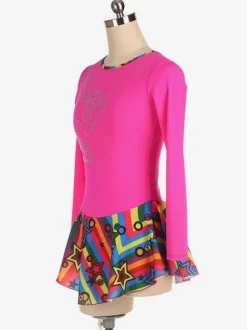 Skating Dress Rose Polyester Dance Costumes