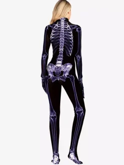 Skeleton Jumpsuit Full-Body Costume Prints For Adults