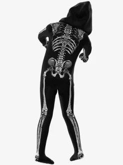Skeleton Bodysuit Full-Body Costume With Hood For Kids And Adults 3D Bone Print Tight Outfit