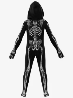 Skeleton Bodysuit Full-Body Costume With Hood For Kids And Adults 3D Bone Print Tight Outfit