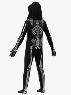 Skeleton Bodysuit Full-Body Costume With Hood For Kids And Adults 3D Bone Print Tight Outfit