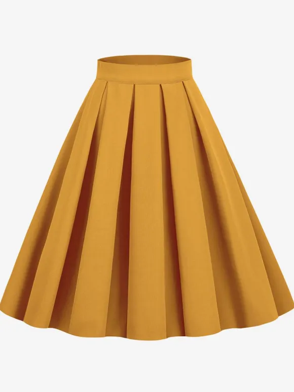 Skirt For Women Dark Navy Pleated Raised Waist Layered Women Bottoms