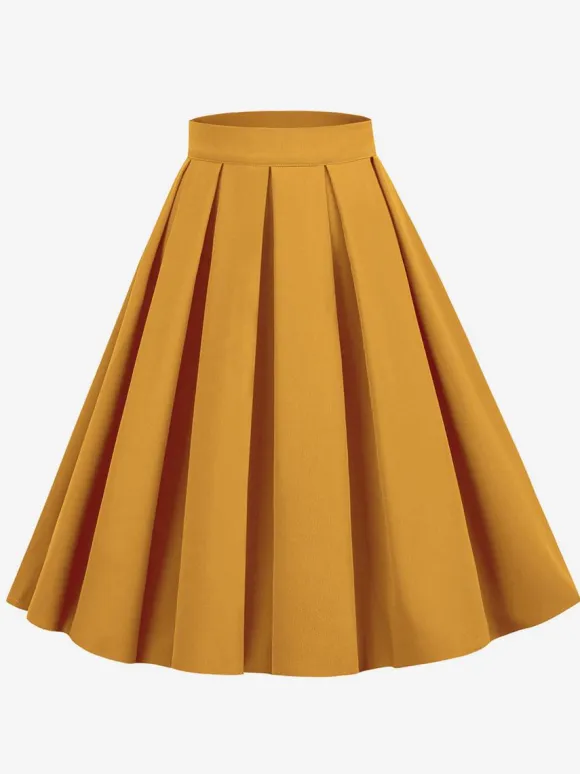 Skirt For Women Dark Navy Pleated Raised Waist Layered Women Bottoms