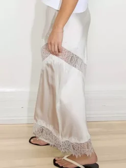 Skirts Apricot Polyester Chic Spring Long Women's Bottoms