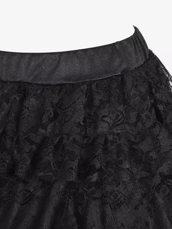 Skirts Black Sexy Irregular Floral Print Fall Knee Length Women's Bottoms