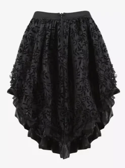 Skirts Black Tulle Raised Waist Sexy Irregular Mini Women's Bottoms