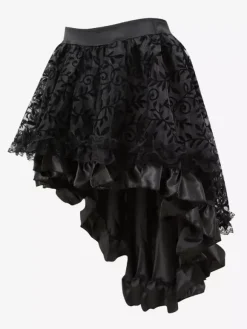 Skirts Black Tulle Raised Waist Sexy Irregular Mini Women's Bottoms