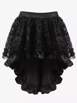 Skirts Black Tulle Raised Waist Sexy Irregular Mini Women's Bottoms