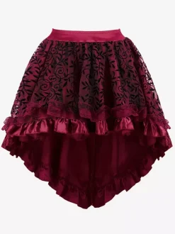 Skirts Black Tulle Raised Waist Sexy Irregular Mini Women's Bottoms
