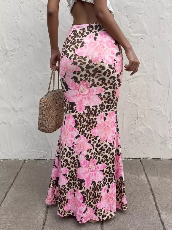 Skirts Brown Clothes Raised Waist Sexy Summer Long Women's Bottoms