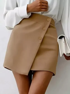 Skirts Brown Summer Mini Women's Bottoms