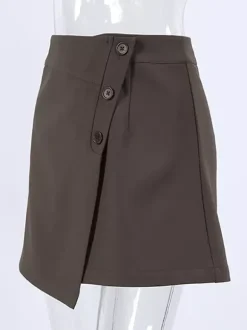 Skirts Brown Summer Mini Women's Bottoms