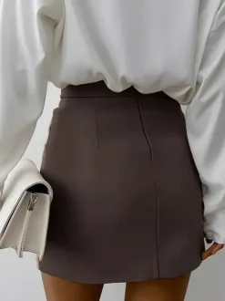 Skirts Brown Summer Mini Women's Bottoms