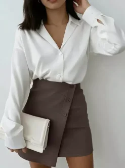 Skirts Brown Summer Mini Women's Bottoms