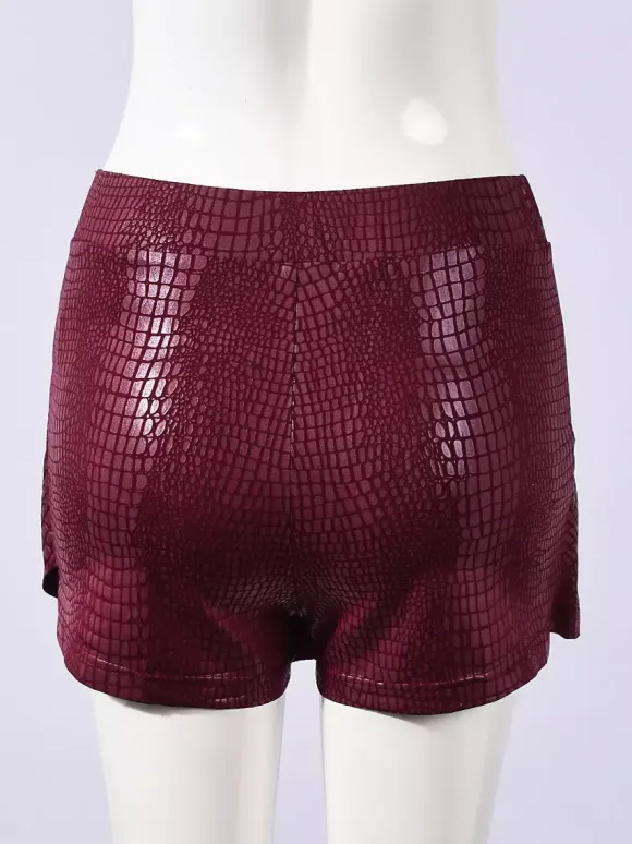 Skirts Burgundy Slim Fit Raised Waist Sexy Mini Women's Bottoms