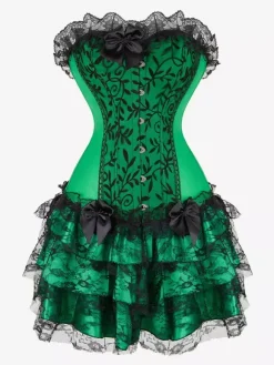 Skirts Green Layered Chic Fall Mini Women's Bottoms