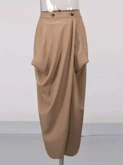 Skirts Khaki Elegant Clothes Spring Long Women's Bottoms