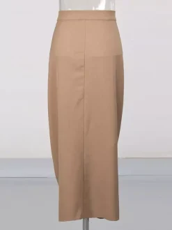 Skirts Khaki Elegant Clothes Spring Long Women's Bottoms