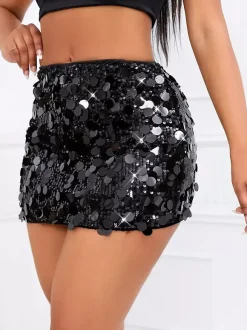 Skirts Nude Slim Fit Raised Waist Blend Sexy Winter Mini Women's Bottoms
