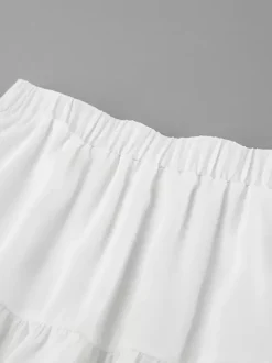 Skirts White Chiffon Elegant Mini Women's Bottoms