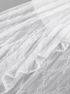 Skirts White Lace Elegant Irregular Knee Length Women's Bottoms