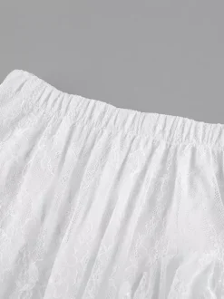 Skirts White Lace Elegant Irregular Knee Length Women's Bottoms