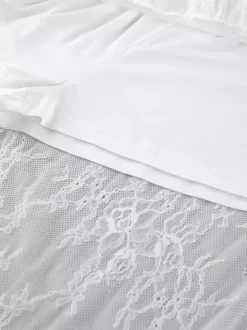 Skirts White Lace Elegant Irregular Knee Length Women's Bottoms