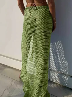 Skirts White Sexy Fishnet Summer Long Women's Bottoms