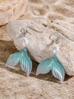 Sky Blue Fishtail Bohemian Earrings For Women 2026