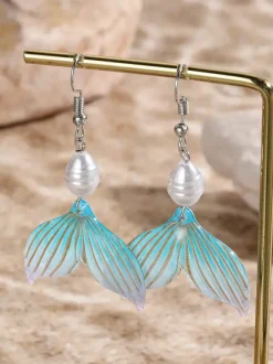 Sky Blue Fishtail Bohemian Earrings For Women 2026