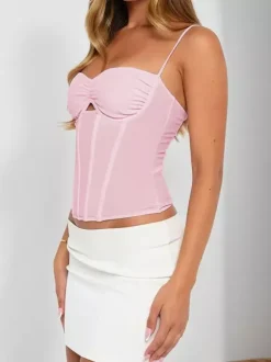 Sleek Halter Neck Women's Top - Sexy Backless Bodycon Tank - Minimalist Baddie Aesthetic Night Out Clubbing Cami 2026