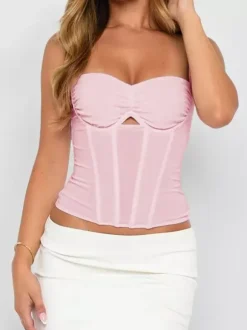 Sleek Halter Neck Women's Top - Sexy Backless Bodycon Tank - Minimalist Baddie Aesthetic Night Out Clubbing Cami 2026