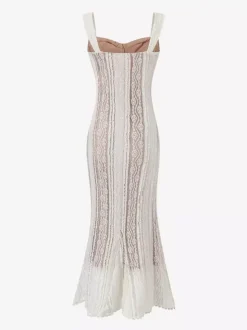 Sleeveless Lace Mermaid Maxi Dress With Bustier Detail For Women 2026