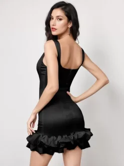Sleeveless Mini Dress Backless Cupcake Hem Birthday Party Dresses