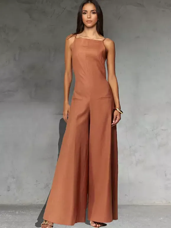 Sleeveless Jumpsuit With Wide-Leg For Women 2026