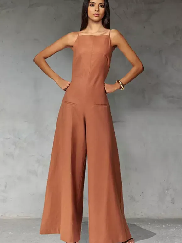 Sleeveless Jumpsuit With Wide-Leg For Women 2026