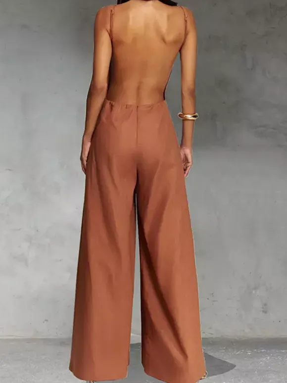 Sleeveless Jumpsuit With Wide-Leg For Women 2026