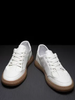 Sneakers For Men Comfy Leather Round Toe Basket Sport Shoes