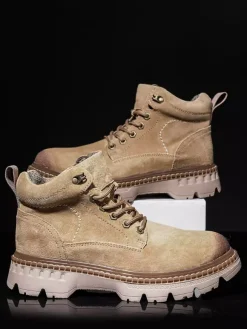 Sneakers For Men Cosy Leather Round Toe