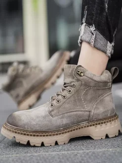 Sneakers For Men Cosy Leather Round Toe