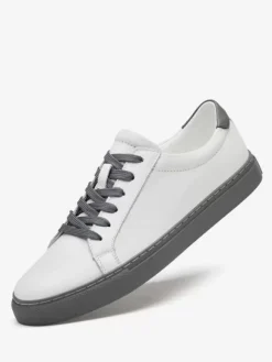 Sneakers For Men Fashion Leather Round Toe Basket Sport Shoes