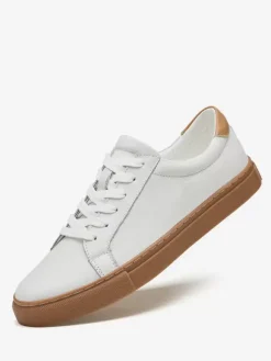 Sneakers For Men Fashion Leather Round Toe Basket Sport Shoes