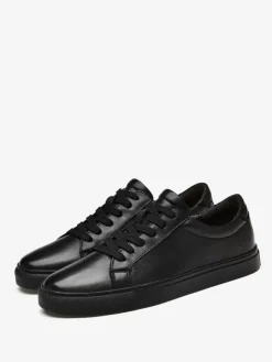 Sneakers For Men Fashion Leather Round Toe Basket Sport Shoes
