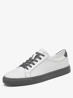 Sneakers For Men Fashion Leather Round Toe Basket Sport Shoes
