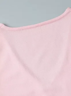 Soft Pink V Neck Knit Maxi Dress For Women Elegant Daily Style