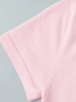 Soft Pink V Neck Knit Maxi Dress For Women Elegant Daily Style